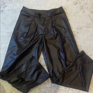 Black Faux Leather Pants